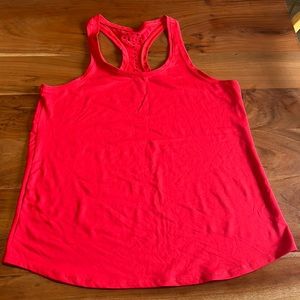 Fabletics Laser Cut Racerback Tank Red Large
